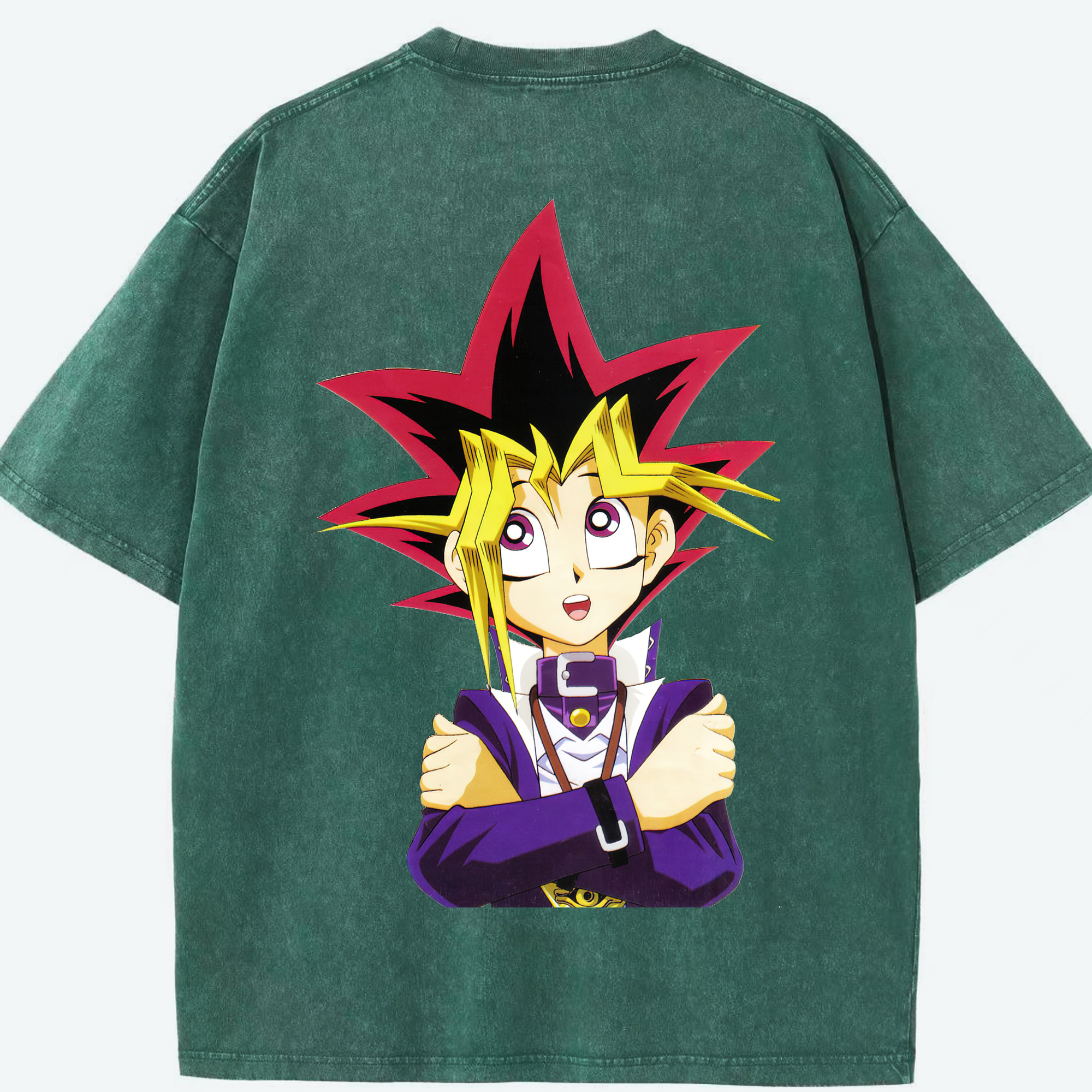 （画像用） 遊☆戯☆王 Yu-Gi-Oh! 綿100% ヴィンテージ風 半袖Tシャツ（背面プリント）